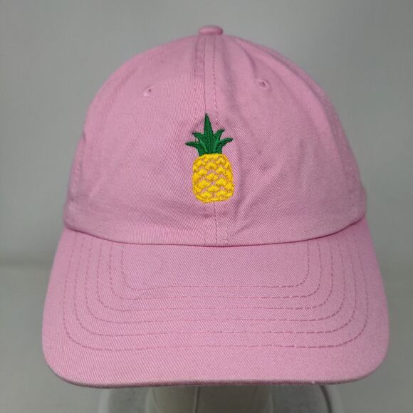 Pineapple Slideback Hat Pink One Size Embroidered Adjustable Dalix - Picture 2 of 8